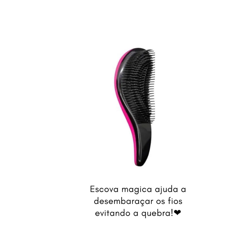 Kit Anti Frizz Escova Mágica + Escova Polvo + Escova Raquete + Touca De Cetim + Xuxinha De Cetim