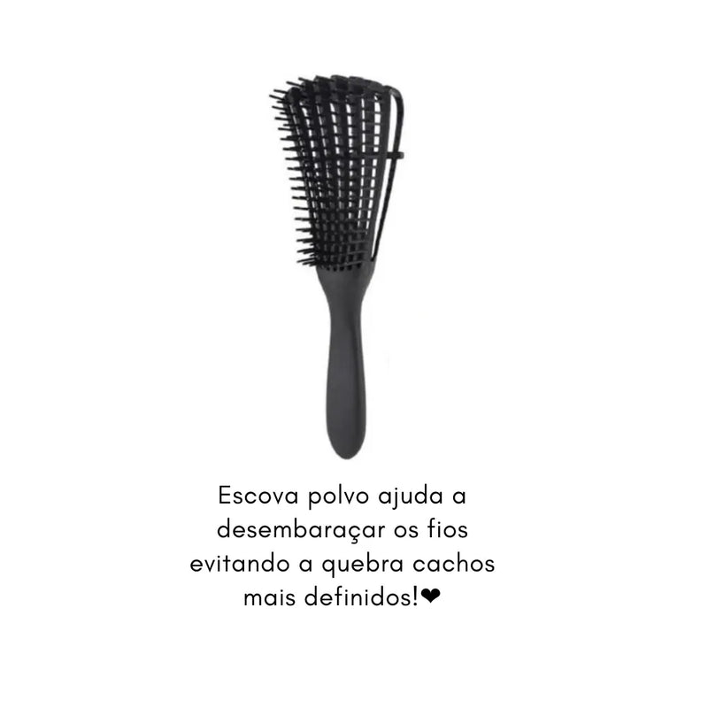 Kit Anti Frizz Escova Mágica + Escova Polvo + Escova Raquete + Touca De Cetim + Xuxinha De Cetim