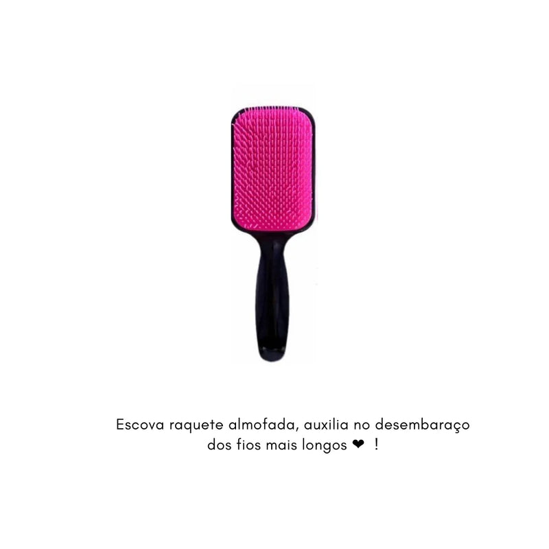 Kit Anti Frizz Escova Mágica + Escova Polvo + Escova Raquete + Touca De Cetim + Xuxinha De Cetim